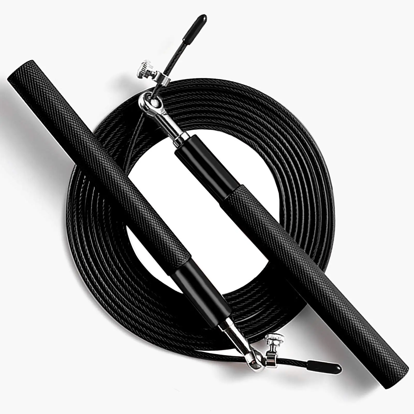 Jump Rope 360&deg; Swivel Ball Bearing Adjustable steel coated rope Aluminum Anti Skipping Handle Fitness Training