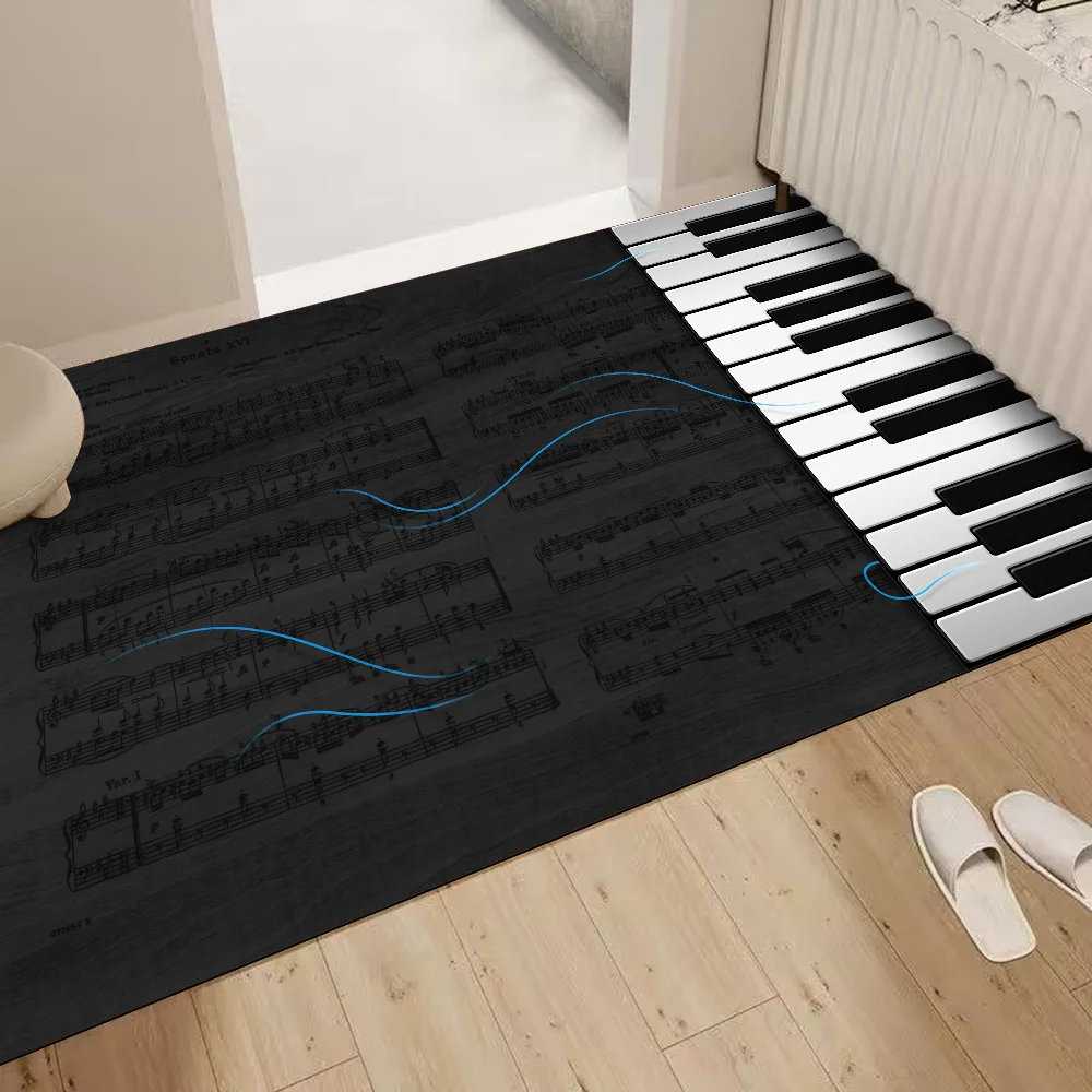 Piano Key Music Kitchen Mat Cheaper Anti-slip Modern Living Room Balcony Printed Modern Home Decor 4