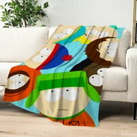 P-park Warm Soft Plush Nap Cartoon Blankets Sofa for Living Room Office Bedroom Home Travel Kid Birthday S-south Gifts Flannel 1