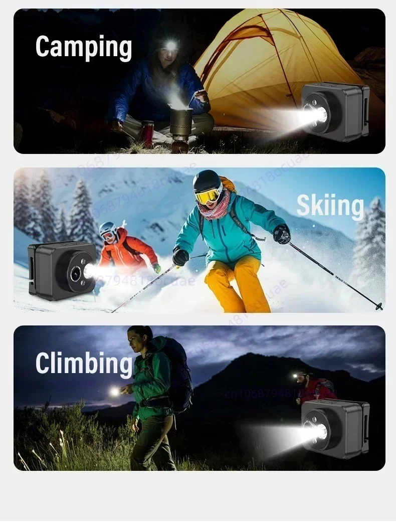 2MP First Perspective Action Camera Portable 2-in-1 Headlht Mini Camcorders Smart Hand Induction Video Recorder Built-in Battery 4