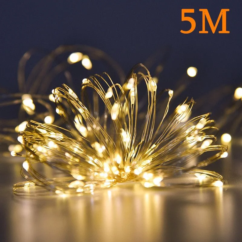 

Battery Powered Garland Christmas Party Decor Fairy String Lights Festive Bottle Lights USB LED Copper Wire Lamp 1m 2m 3m 5m 10m
