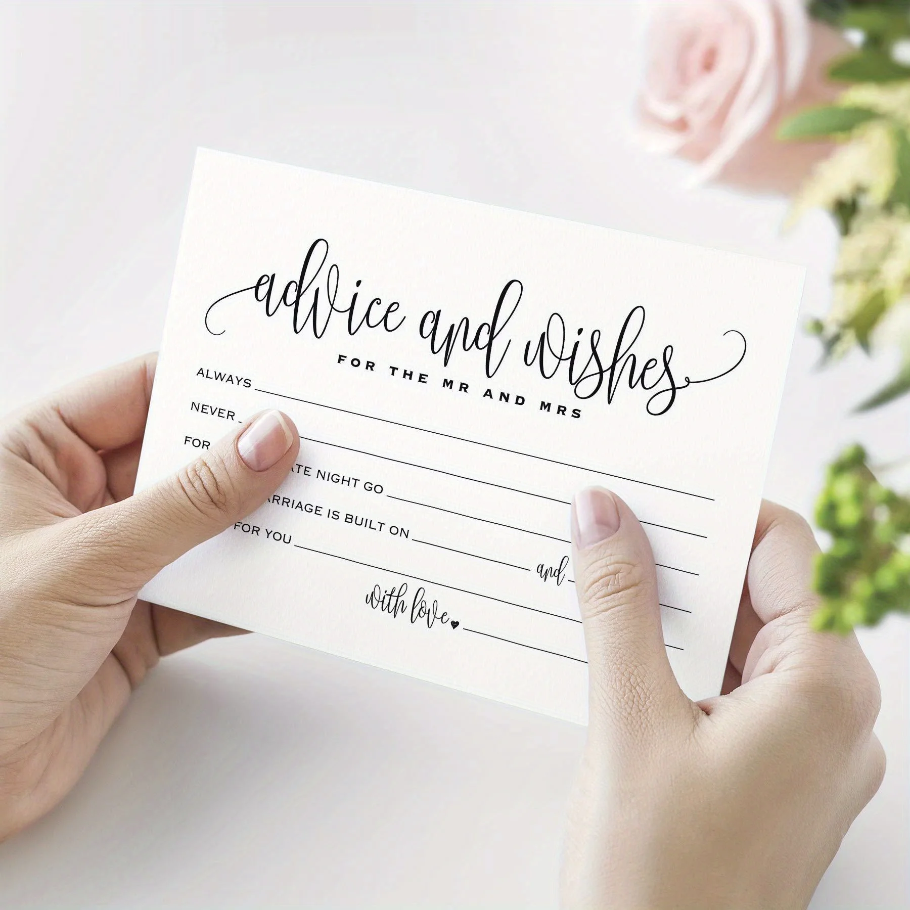 50pcs/set, Suggestions And Blessing Cards Wedding Dinner Event Table Cards Event Decoration Are Writable, Wedding Party Su