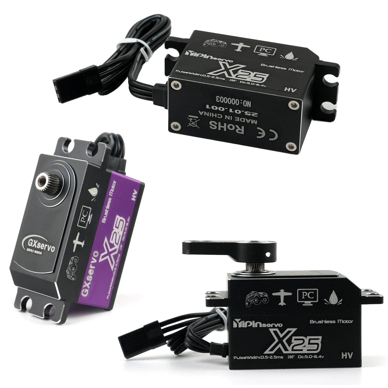 High Torque Full Metal Gear Waterproof Servo 25KG Brushless Digital Servo for Drift Car DIY Robot Aircraft Model