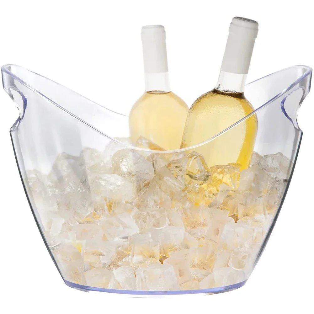 4L Plastic Ice Bucket for Drinks and Parties Perfect for Wine Champagne Mimosa Cocktail Bar Outdoor Picnic Fruit Storage Basket ice bucket