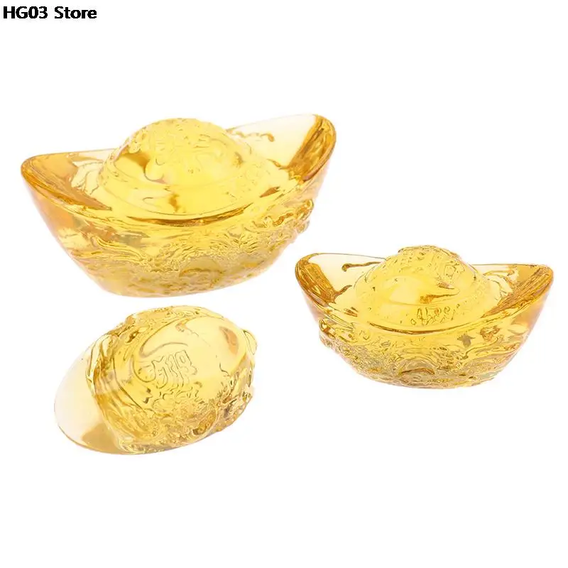 BOYULL Large Size Feng Shui Golden Ingot/Yuan Bao for Wealth Luck,Chinese Charm of Prosperity Home Decoration Gift Attract Wealth and Good Luck,Feng Shui Décor