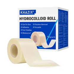 Hydrocolloid Adhesive Healing Roll - Waterproof Bandages for Acne, Burns & Wound Care (2in x 5ft) (B)