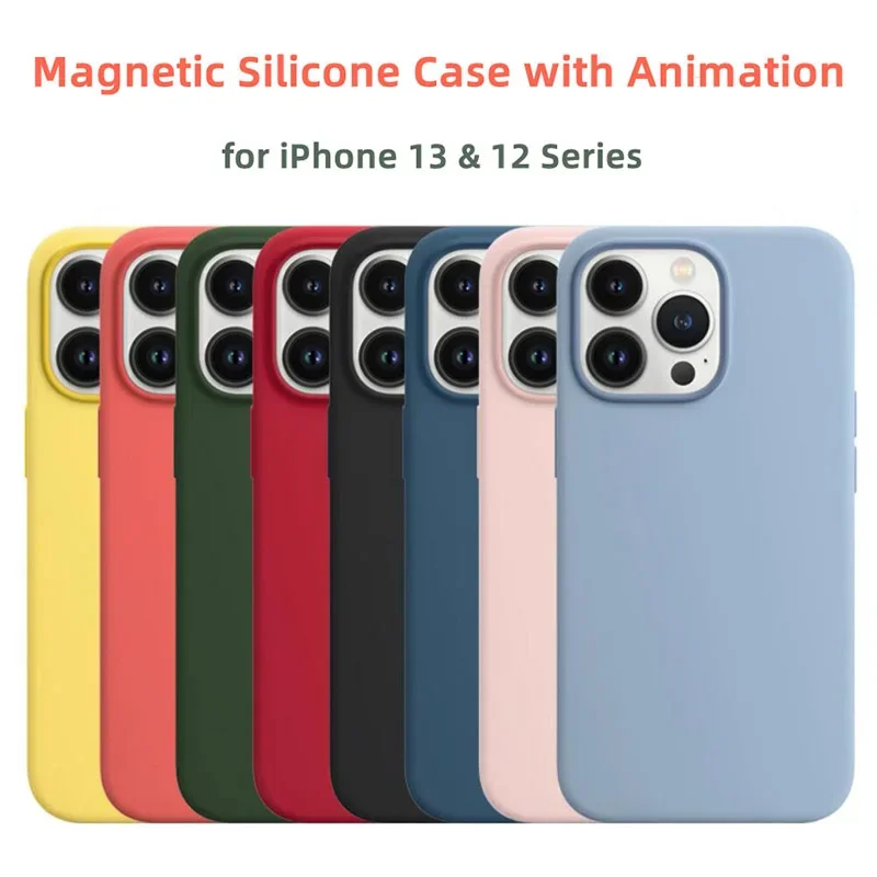 

Original Apple Magsafe Liquid Silicone Magnetic Case For iPhone 12 13 Pro Max Mini Cases Wireless Charging Full Protect Cover