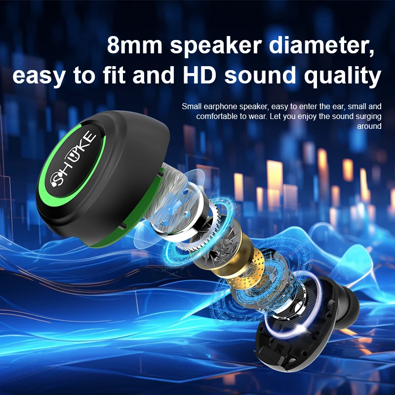 TWS Wireless Headphones Earphones Bluetooth Touch Control Noise Reduction Stereo Earbuds Headsets For Xiaomi Iphone_voghion.com
