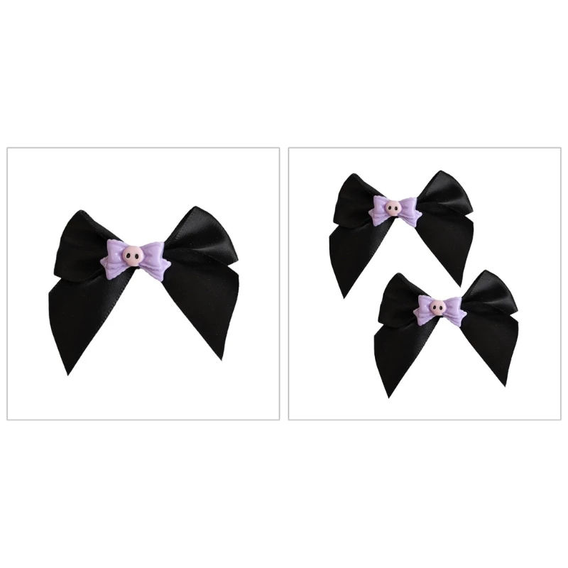 

N80C Gothic Bow Hair Clip Barrette Bowknot Headdress Elegant Hairpin