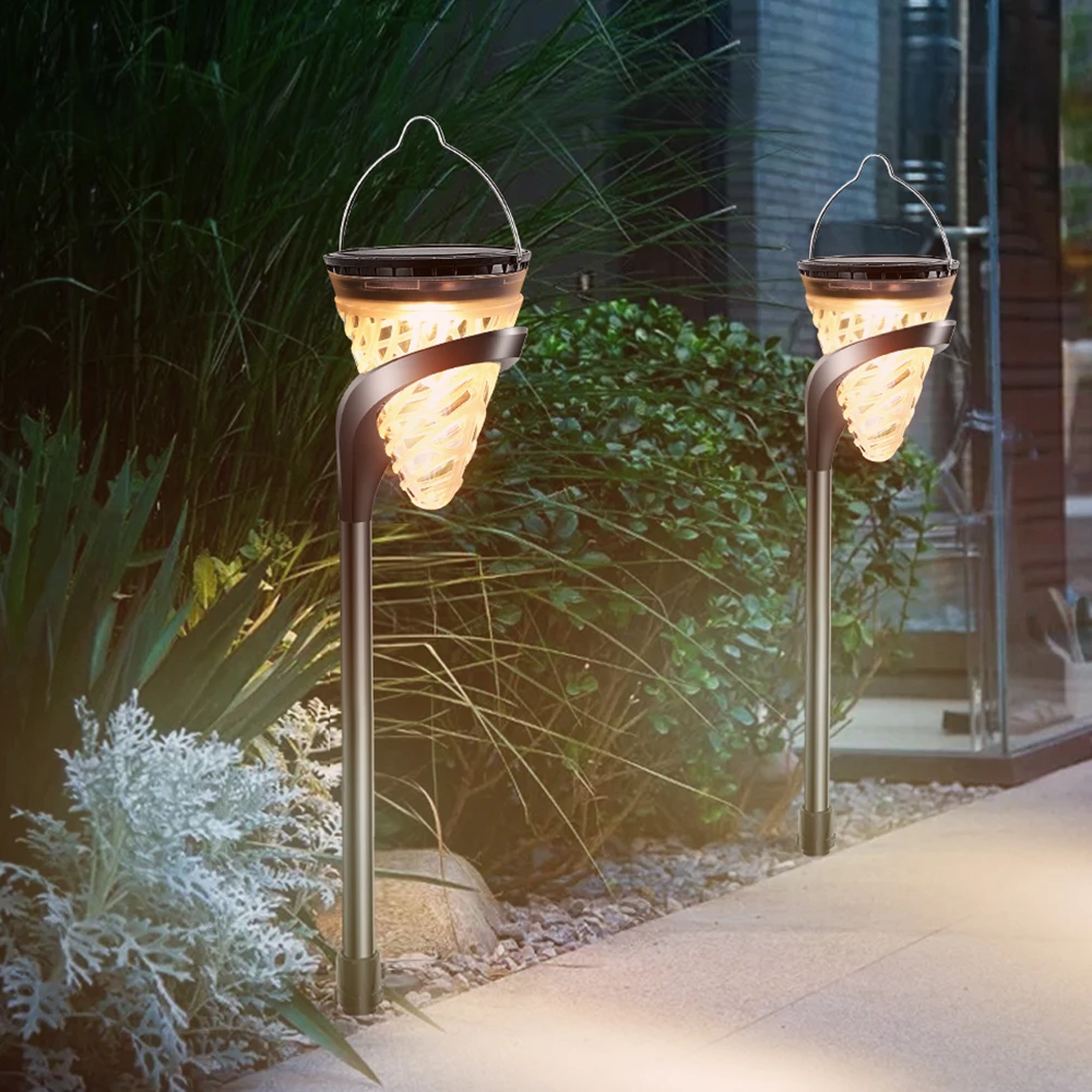 

16 LED Solar Lawn Lamp Outdoor Waterproof 3-in-1 Wall Lights Emergency Hanging Light Garden Decor for Yard Pathway Walkway