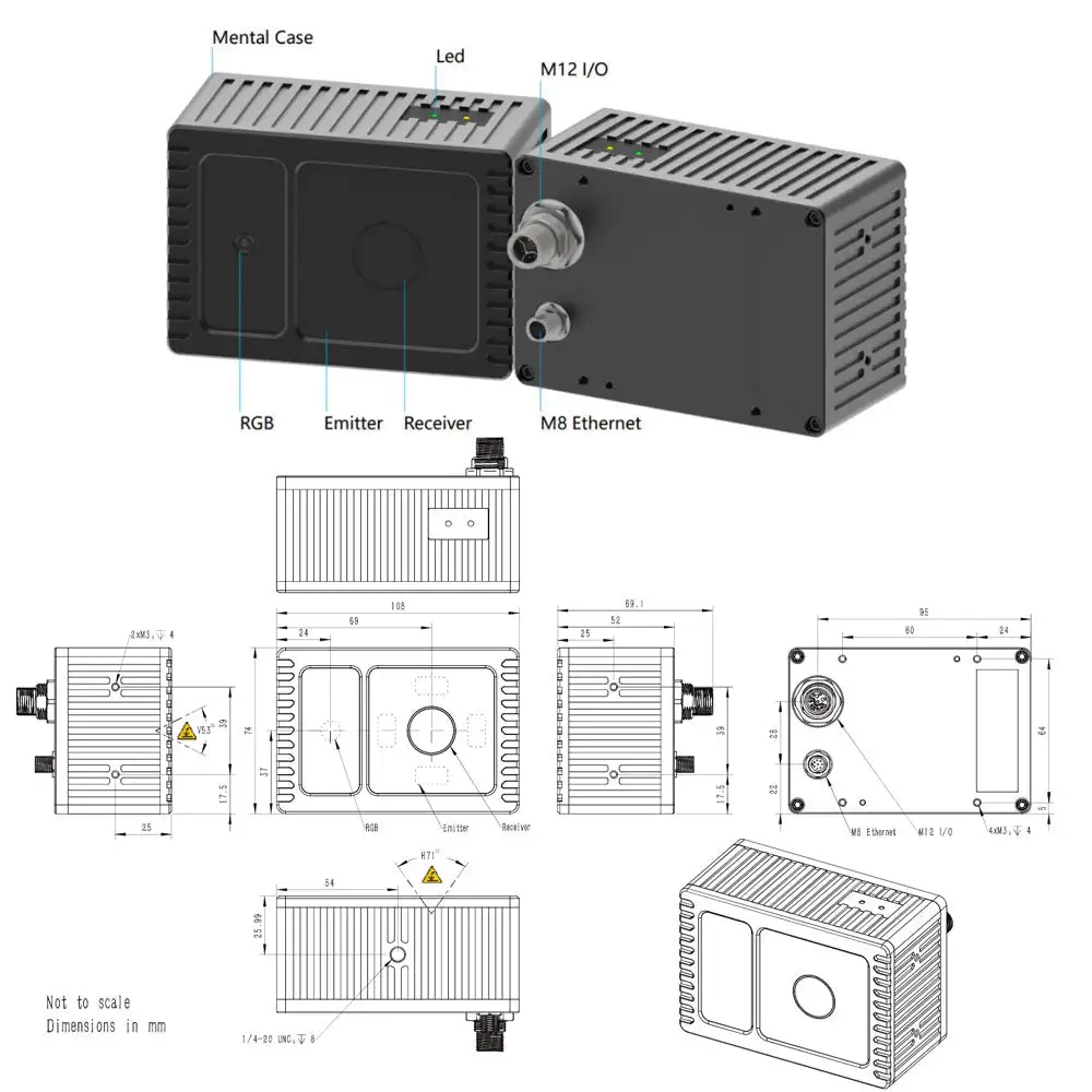 10m TOF 깊이 3D 카메라 실외 Synexens CS40 Pro 거리 측정기