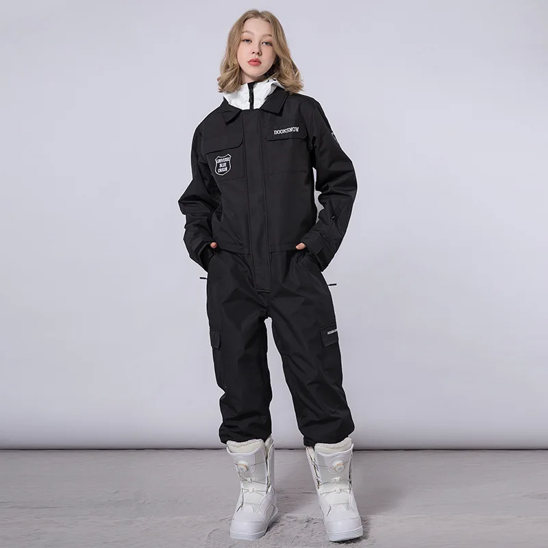 2023 Winter New One-Piece Jumpsuits Ski Suit Women Men Overalls Outdoor Sport Snowboard Jacket Ski Set Warm Windproof Waterproof