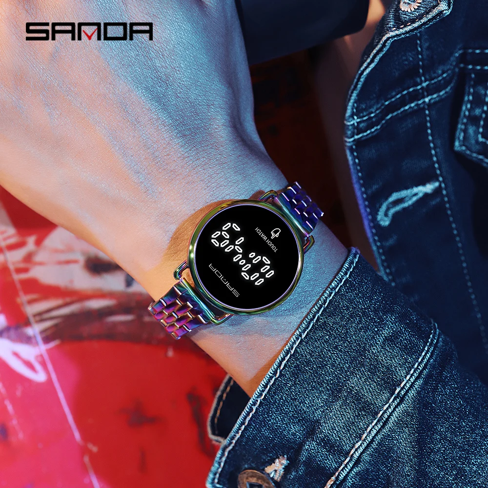 Men's Quarzt Business Wristwatch LED Touch Watch for Men Electronic Wristwatch Unique Design Casual Sports Clock Reloj Hombre