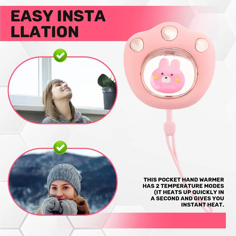 A20F-Portable Hand Warmer 2400Mah USB Charge Power Bank Rechargeable Mini Hand Warmer For Winter Outdoor Hiking