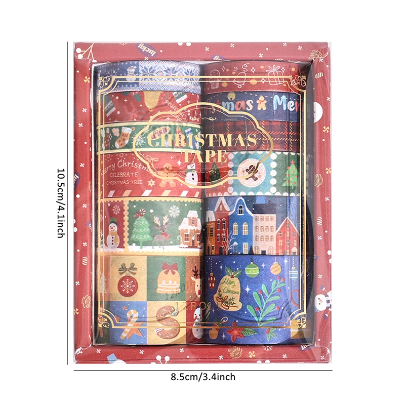 Washi Tape Decoration Tape Decorative Tape Adhesive Tapes Adhesive Tape 6/12Rolls Christmas Washi Tape Set Xmas Decorative Scrapbooking Santa Claus Tape Decorative Masking Adhesive Tapes