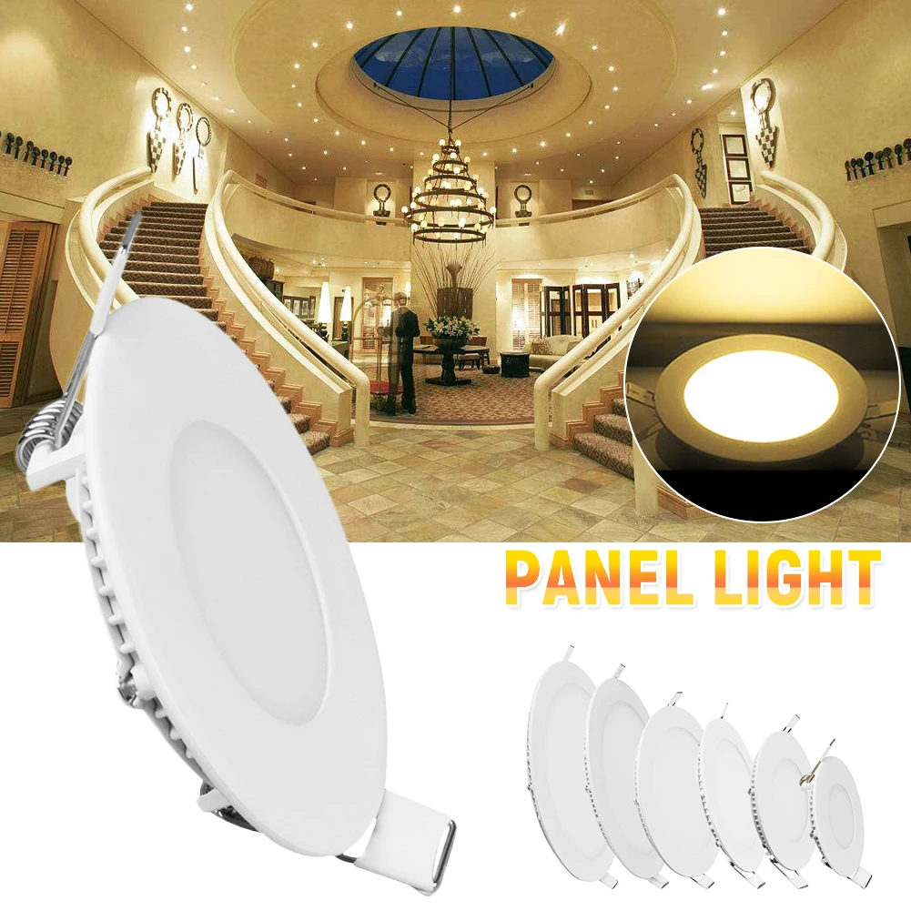 

Led Panel Lights Ceiling Lamps 3000K/4500K/6500K,Ultra-thin Panel Light Round Embedded Installation,3W/6W/9W/12W/15W/18W/24W