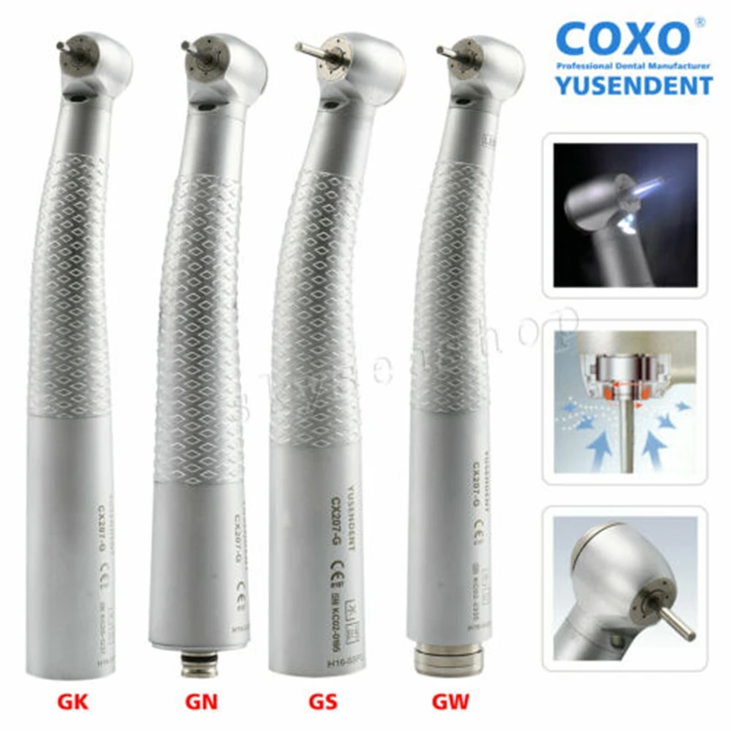 

4 Type Dental LED High Speed Handpiece Air Turbine Fiber Optic Material Cartridge For 6 hole coupler COXO-GK/GS/GN/GW KAVO Styl