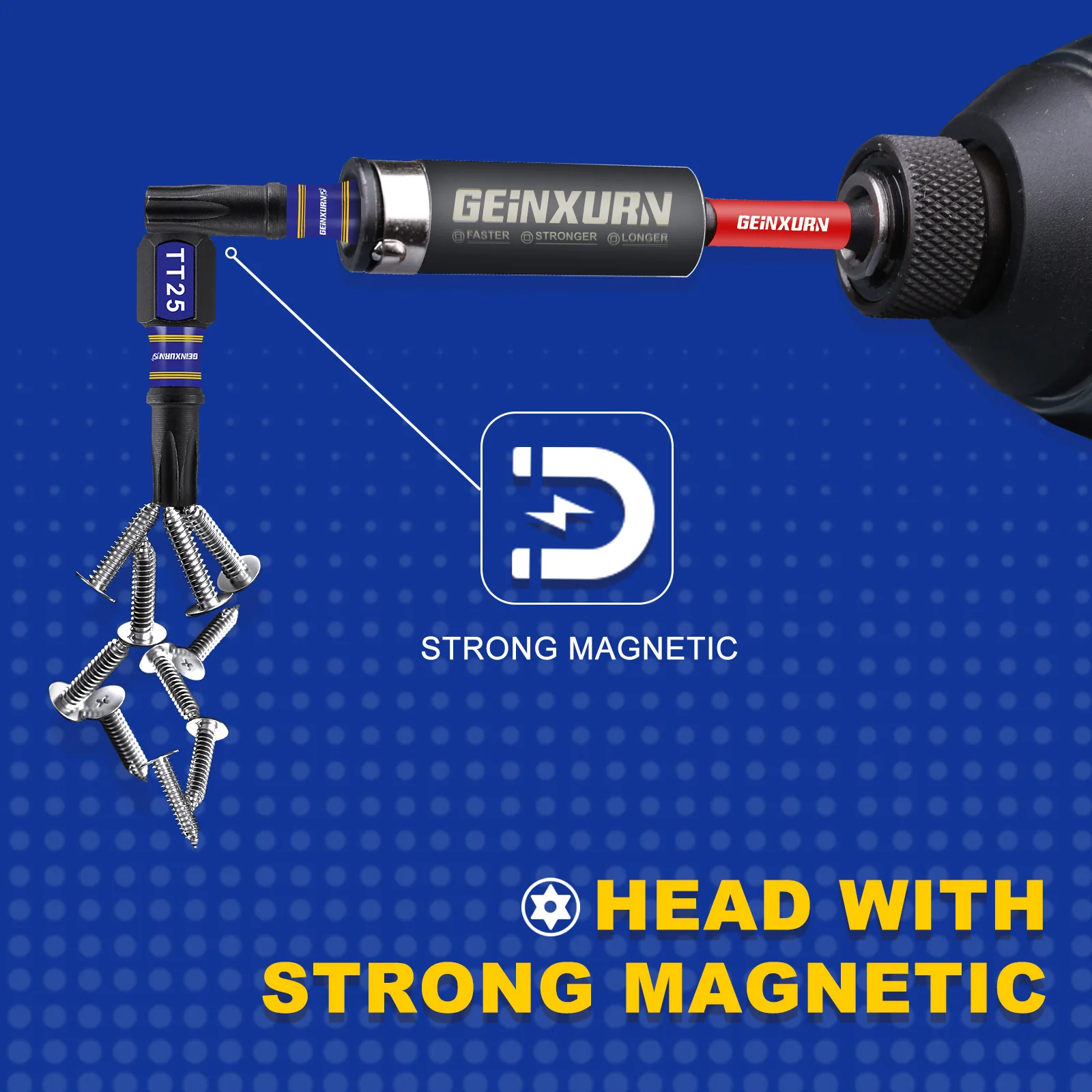 Magnetic Screwdriver Bit Set Geinxurn Security Torx TT7-TT40 Magnetic Torx Head Insert Bits with Impact Bit Holder