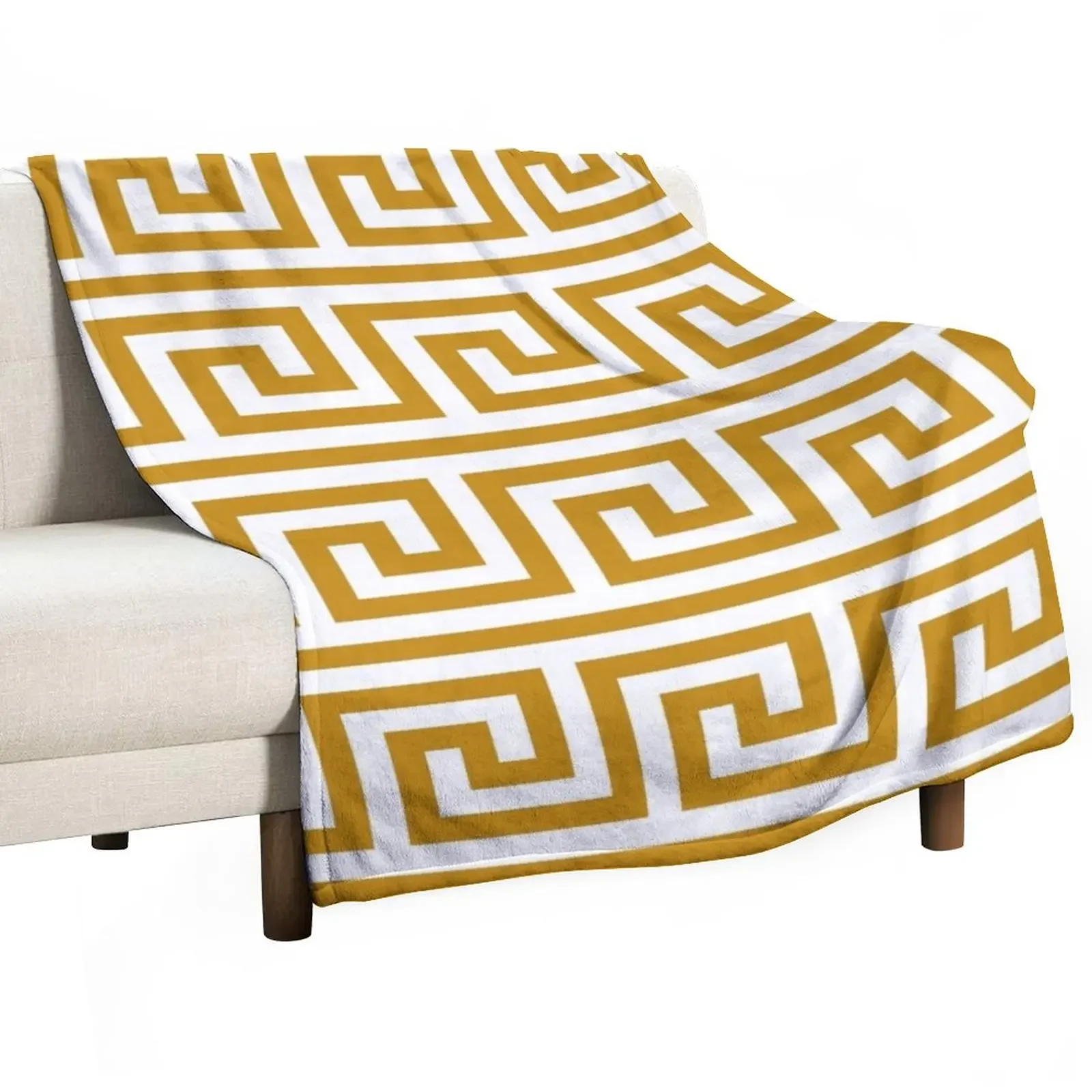 

Gold Greek Key Throw Blanket Heavy Bed Blankets