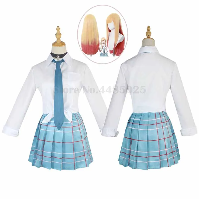 

Marin Kitagawa My Dress Up Darling Cosplay Costume Wig Halloween Anime Role Play Suit JK School Uniform Skirt Outfits for Women