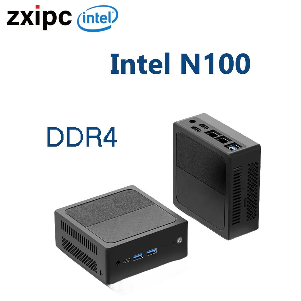 ZXIPC 듀얼 밴드 미니 PC 게이밍 컴퓨터, 인텔 N100, 듀얼 밴드 와이파이 5, BT4.2, 16GB, 512GB, HDMI DP, 듀얼 LAN, 데스크탑 게이밍 컴퓨터 