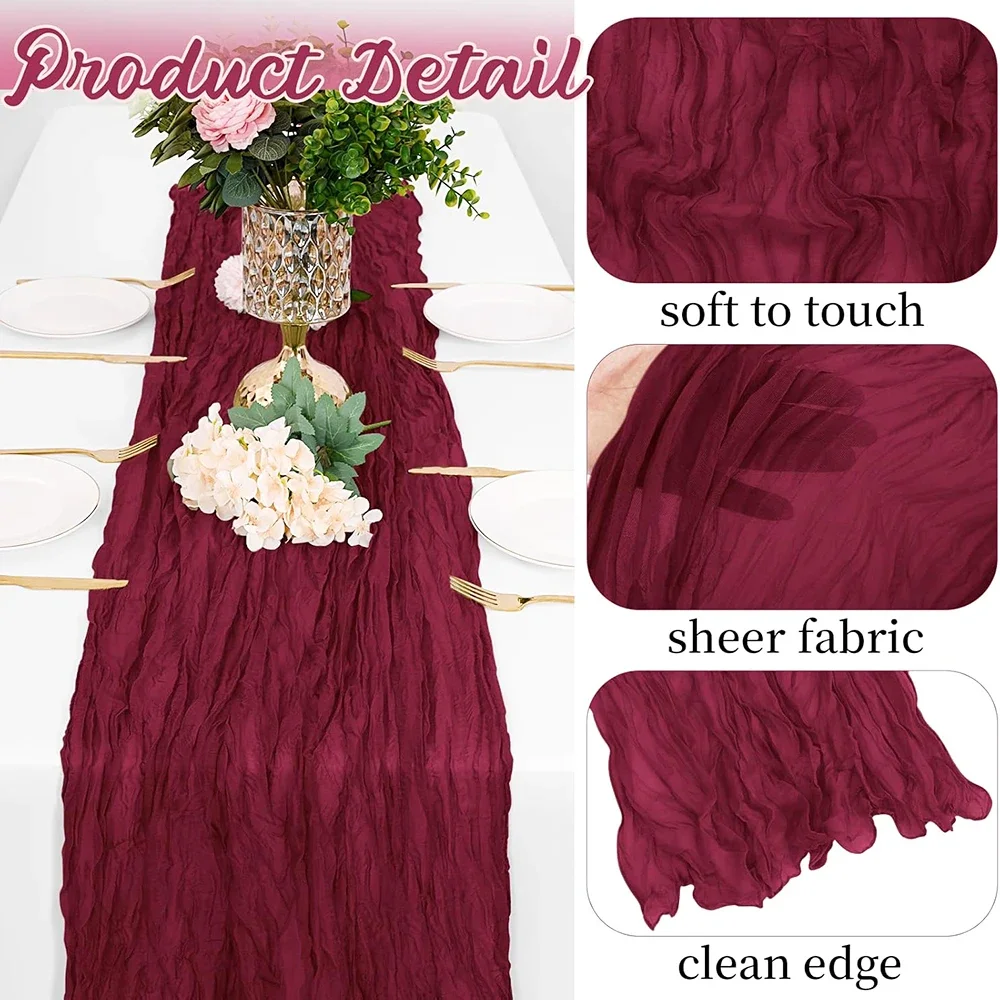 Lavender Cheesecloth Table Runner for Boho and Rustic Events
