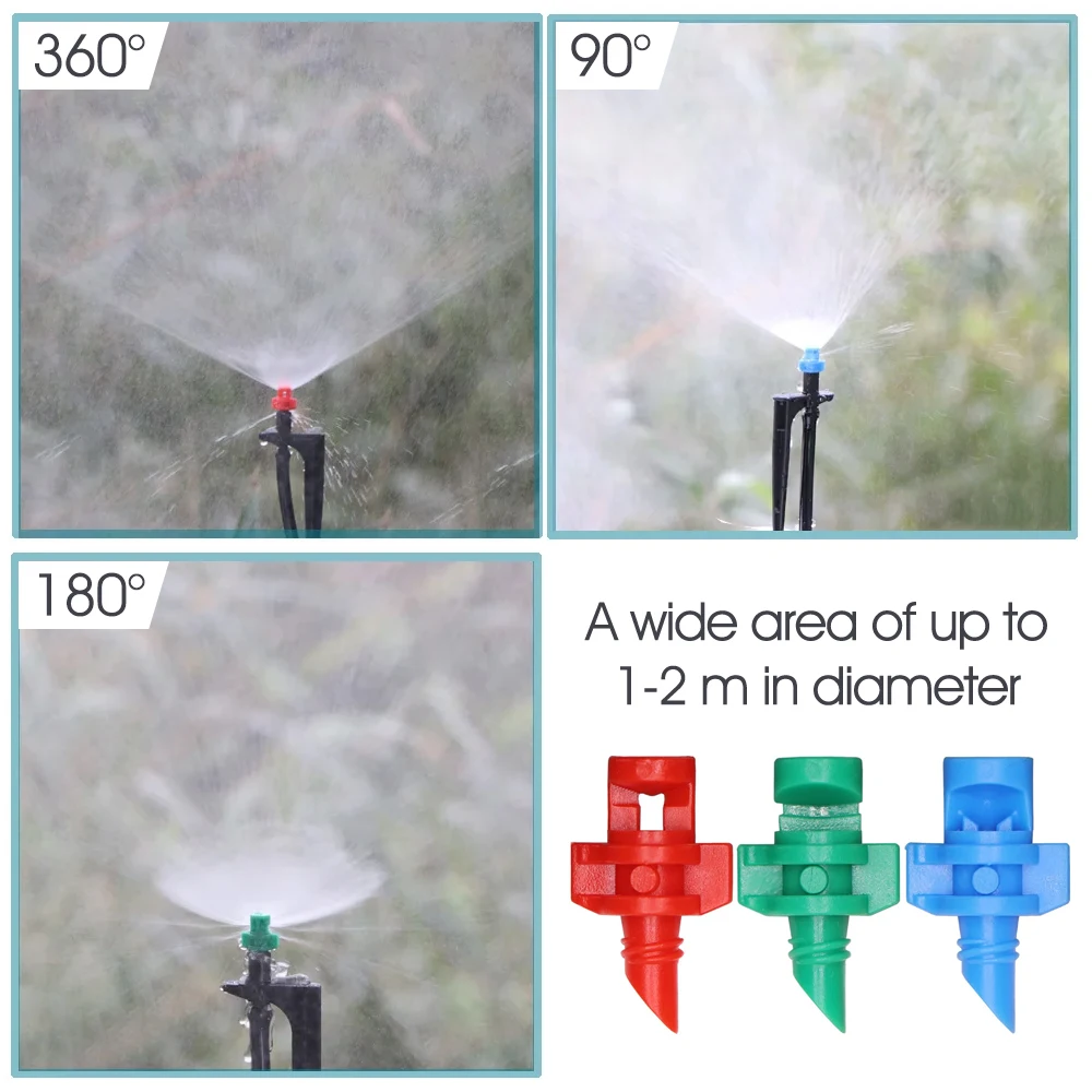 90/180/360 Degree misting nozzle 13cm stake sprinkler for 1/4"Hose garden irrigation sprinkler drip watering agriculture sprayer garden sprinkler irrigation sprinklers drip irrigation sprinklers garden irrigation nozzle garden sprayer nozzles
