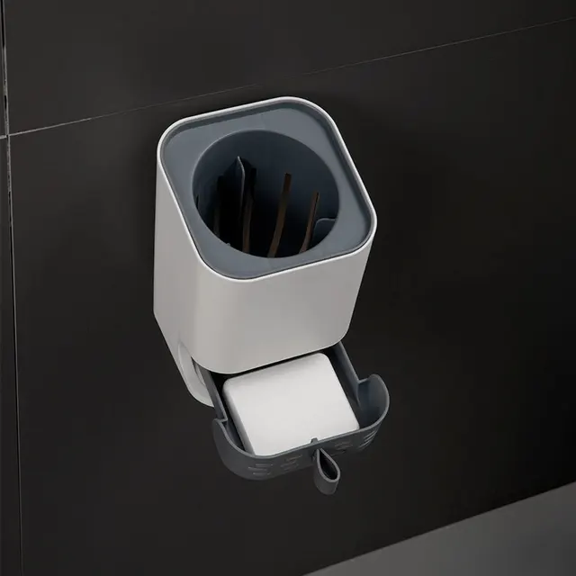 Hajkefe Wc-Kefék Tartóval, Falra Szerelt Hosszú, Kezelt Wc-Tisztító Kefe Modern Higiéniai Fürdőszoba Kiegészítők - Image 4