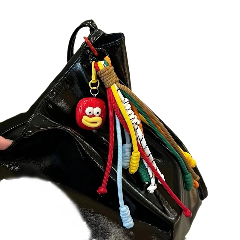 Keychain mouth colorful cute sausage backpack funny ins style student couple backpack hanging chain decoration 5
