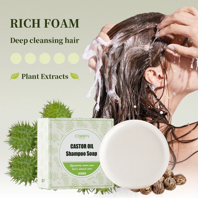Castor Shampoo Rice Shampoo Soap Bar Conditioning Soap Rice Water Protein Nourishing Anti-loss Hair Soap Hair Growth Soap Bar 1