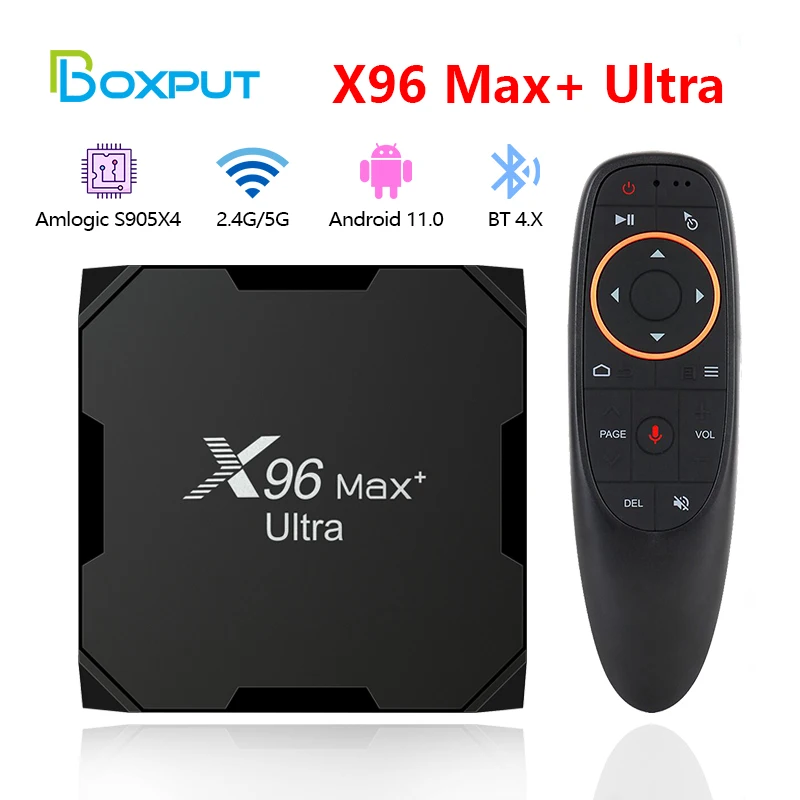 

X96 MAX Plus Ultra Android 11 TV Box Amlogic S905X4 4GB 64GB 32GB AV1 Wifi BT 8K X96Max Smart Media Player Set Top Box Original