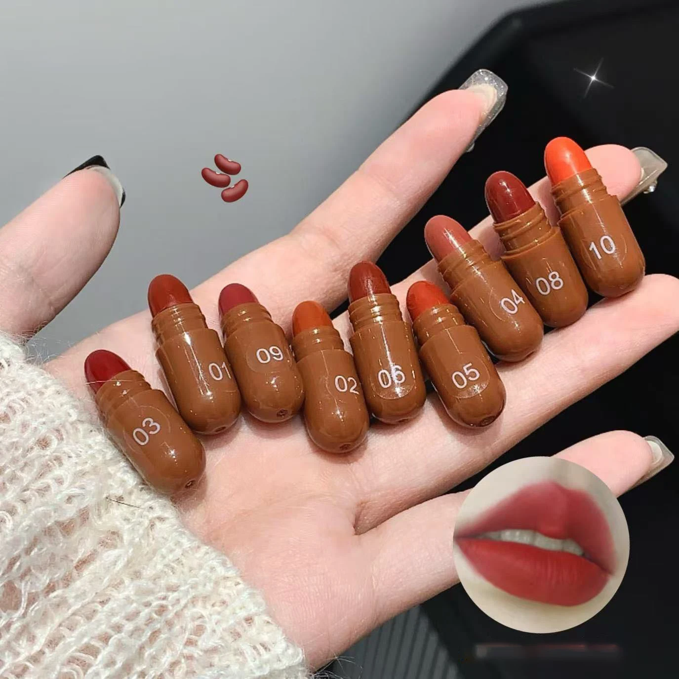 Coco Capsule Lipstick Set Matte Waterproof Lip Glaze 10 Colours_voghion.com