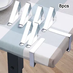 Stainless Steel Tablecloth Clips - Set of 8 Premium Table Cover Holders for Weddings, Picnics, and Home Use (A)