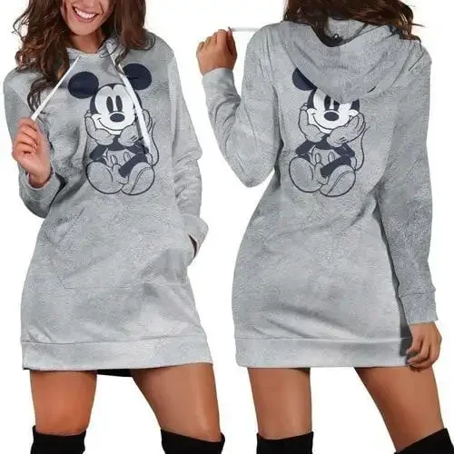 

Disney Mickey Mouse Womens 3d Hoodie Dress Y2K Sweater Dress Sweatshirt Dress 3d All Over Print For Women Hoodie