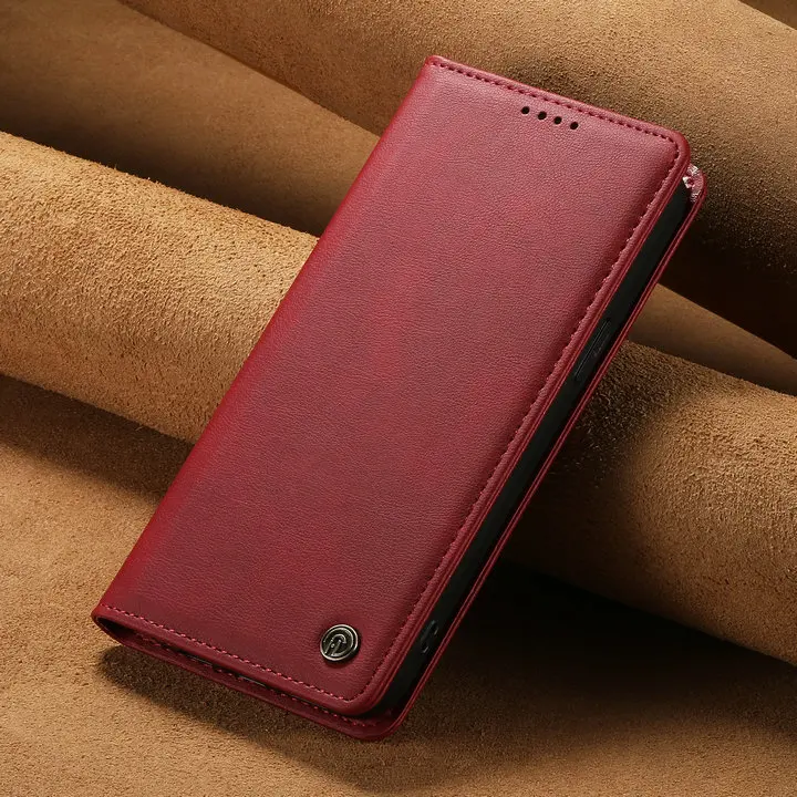 Premium RFID Leather Wallet Book Flip Case with Magnetic Closure