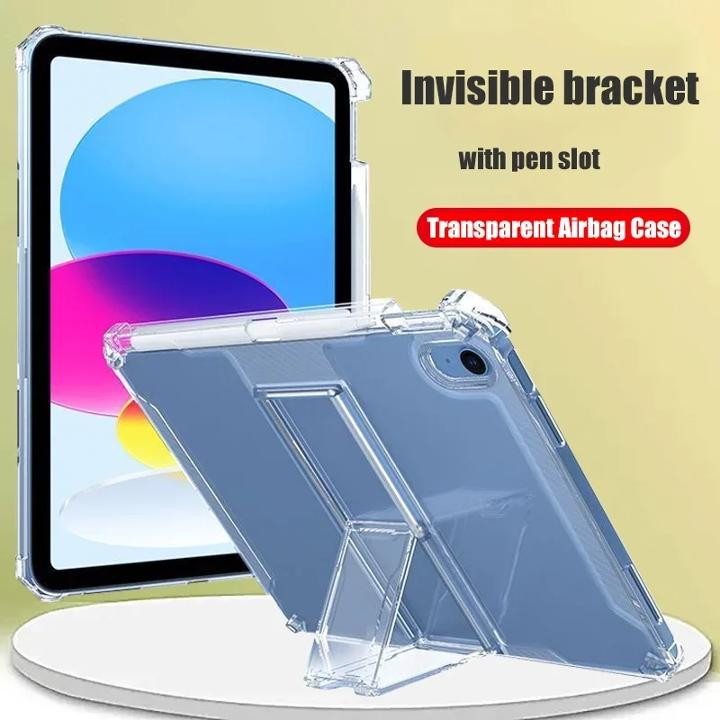 

Silicone Case For OPPO Pad Air2 /OnePlus Pad Go Transparent Stand Shockproof With Pen Slot For Pad Air 10.36"/ 11.61"/ 11"