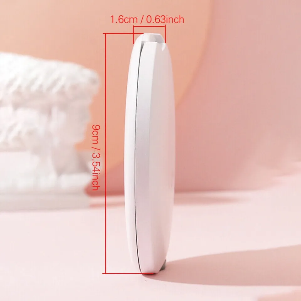 USB 충전 LED 조명 포함 라운드 뷰티, 2X 확대경, 빛나는 메이크업 거울, 화장품 도구