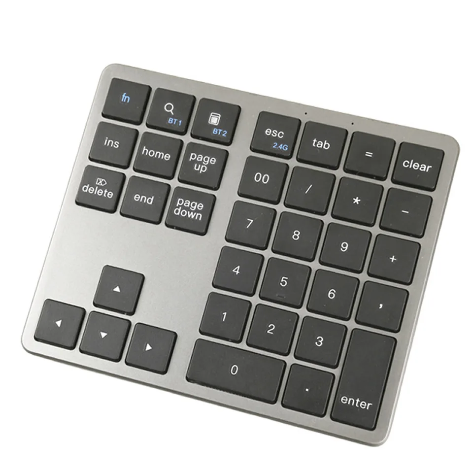 Ultra-fino sem fio Number Pad, 2.4G, Bluetooth,