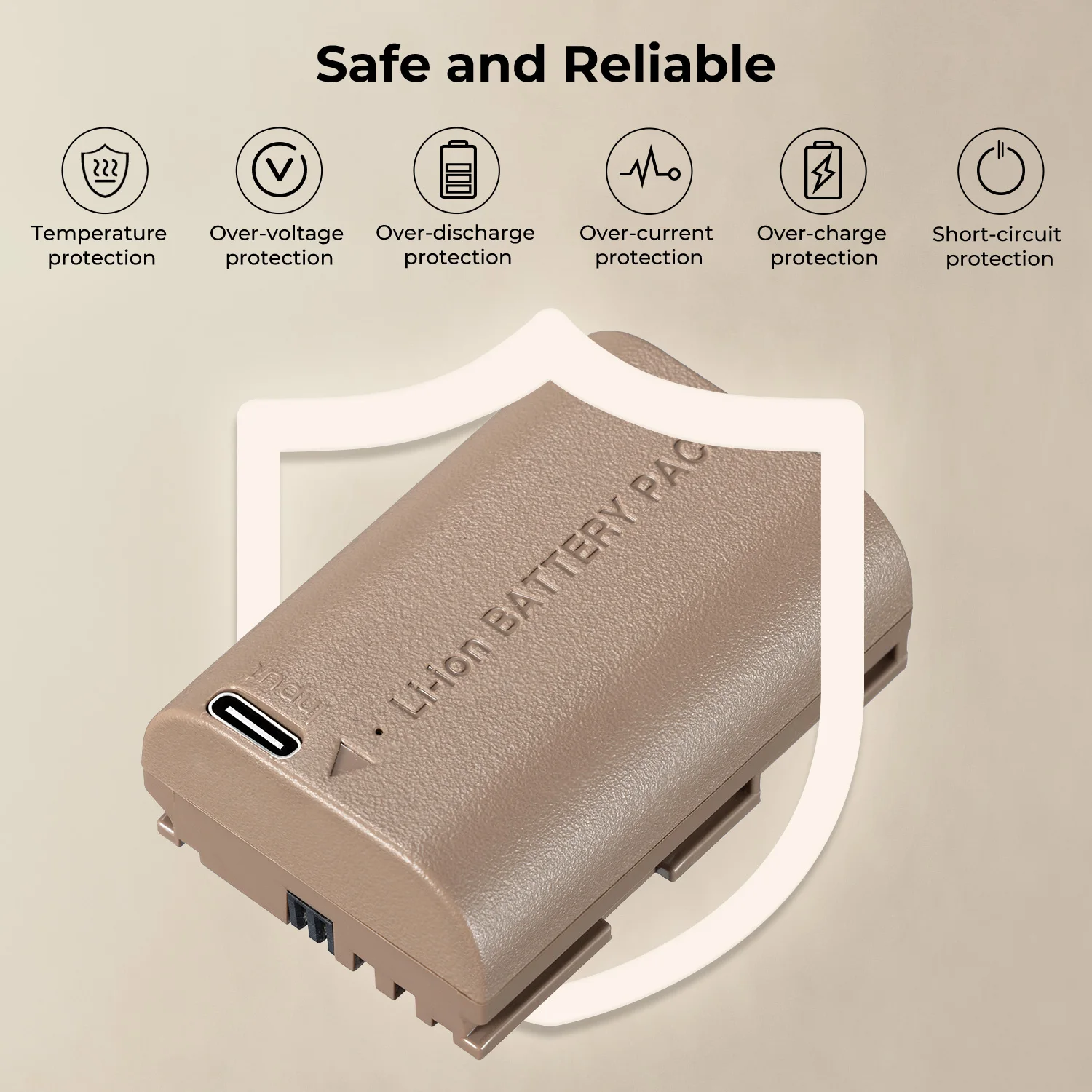 K&F Concept LP-E6NH Battery 2250mAh and USB Type C Charging Port Replacement LP-E6 E6N E6NH Battery for Canon EOS 90D/80D/70D/5D 4