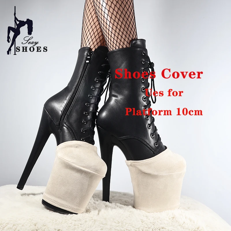 2025 Shoes Cover Platform 10cm High Heels 20cm Pole Dancing Boots Wear-Resist Protection Cover Training Sandals Protector Beige