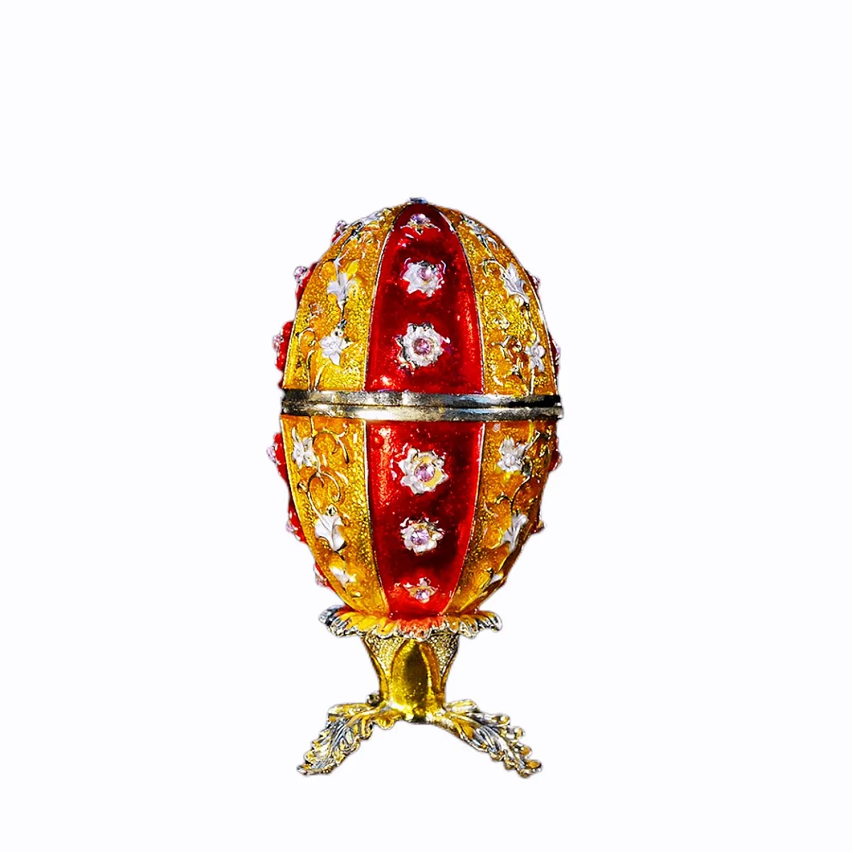 Qifu Nuovo Arriva Rosso Faberge Egg Mestiere Trinket Box Per La Decorazione Del Regalo
