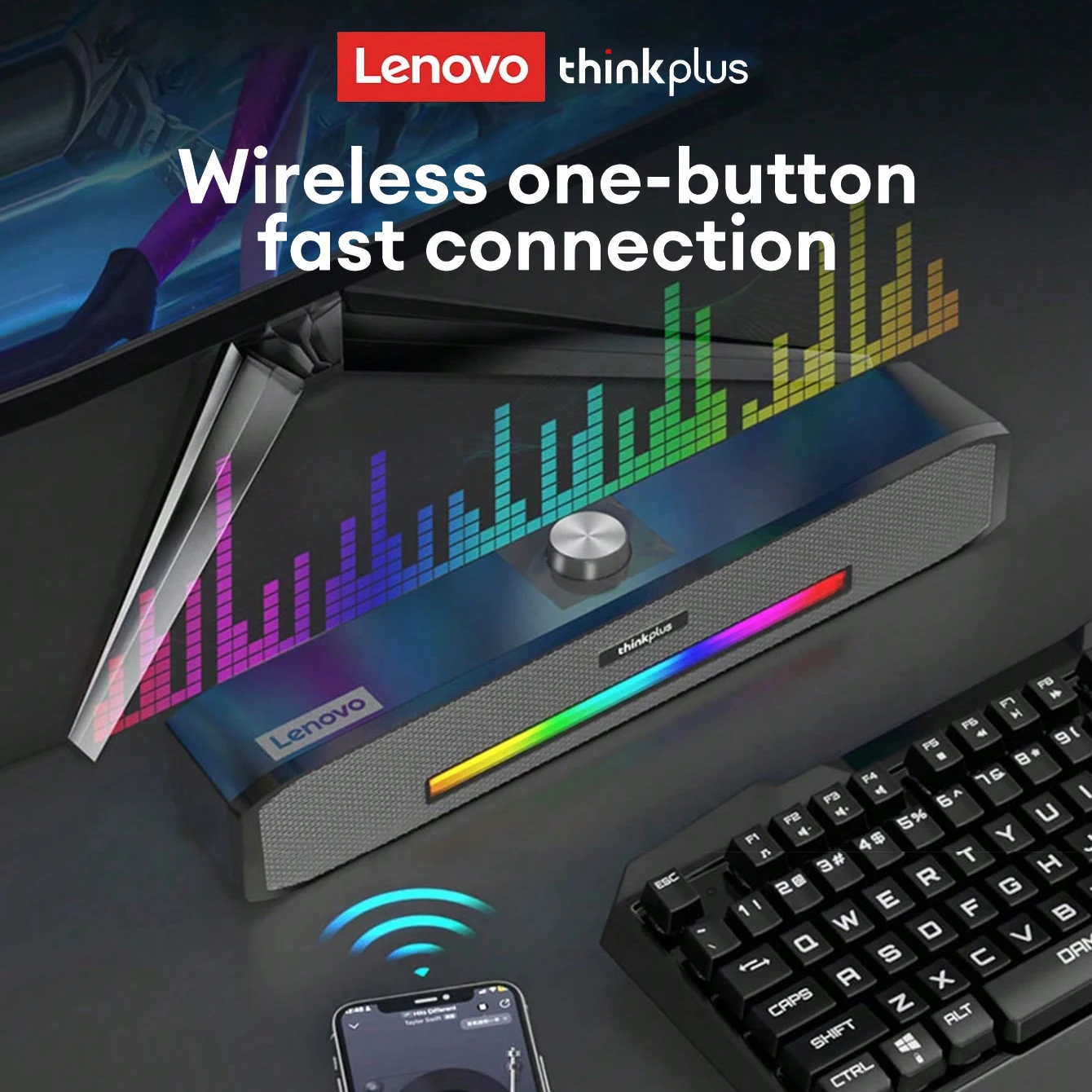 Bluetooth Speaker Original Lenovo TS33 Bluetooth 5.0 Professional Anti-magnetic Speaker 360&deg; Surroud Session Speaker TV Loudspeaker