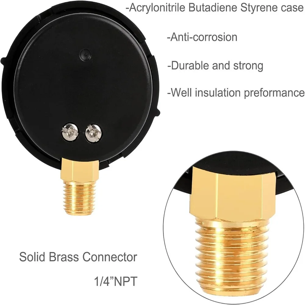 0-60 Psi 풀 필터 압력 게이지 널리 사용되는 워터 펌프 수압 테스트 게이지 교체 IP67 방수