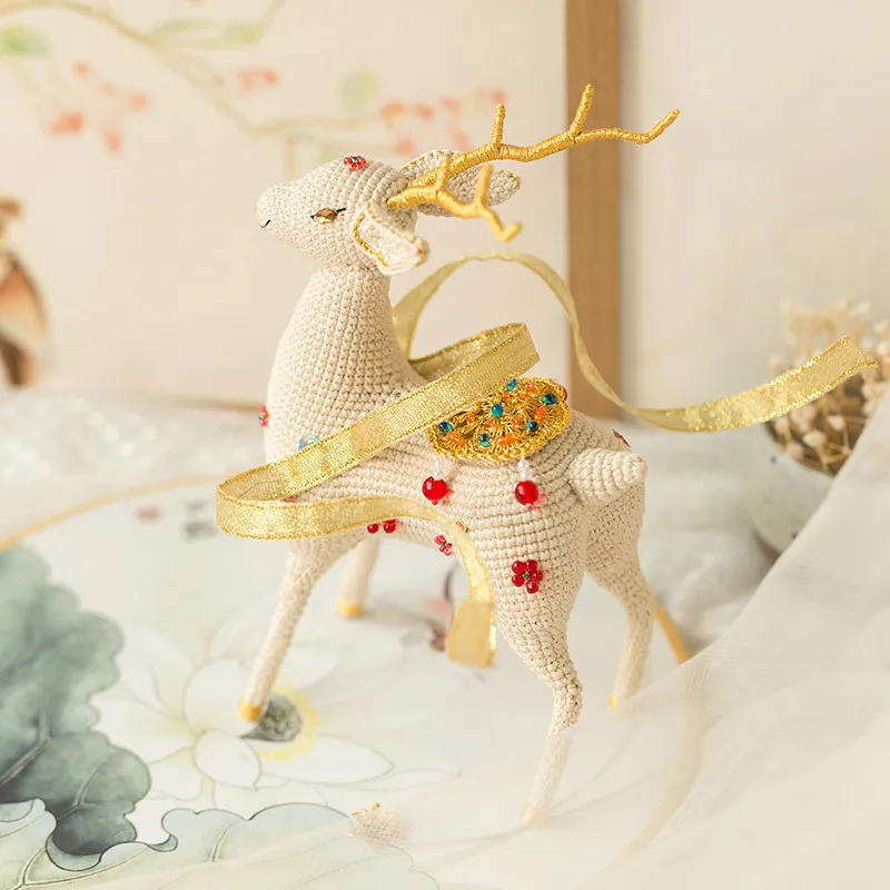 Sunsan's Family Crochet Diy Package The Nine-color Deer King Doll Material Bag Knitting Crochet Dolls Soft Yarn Cotton Toys