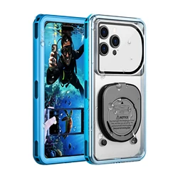 Shellbox Universal Waterproof Phone Pouch - Touchscreen Access, Dustproof & Drop Protection for Underwater Adventures (Blue)