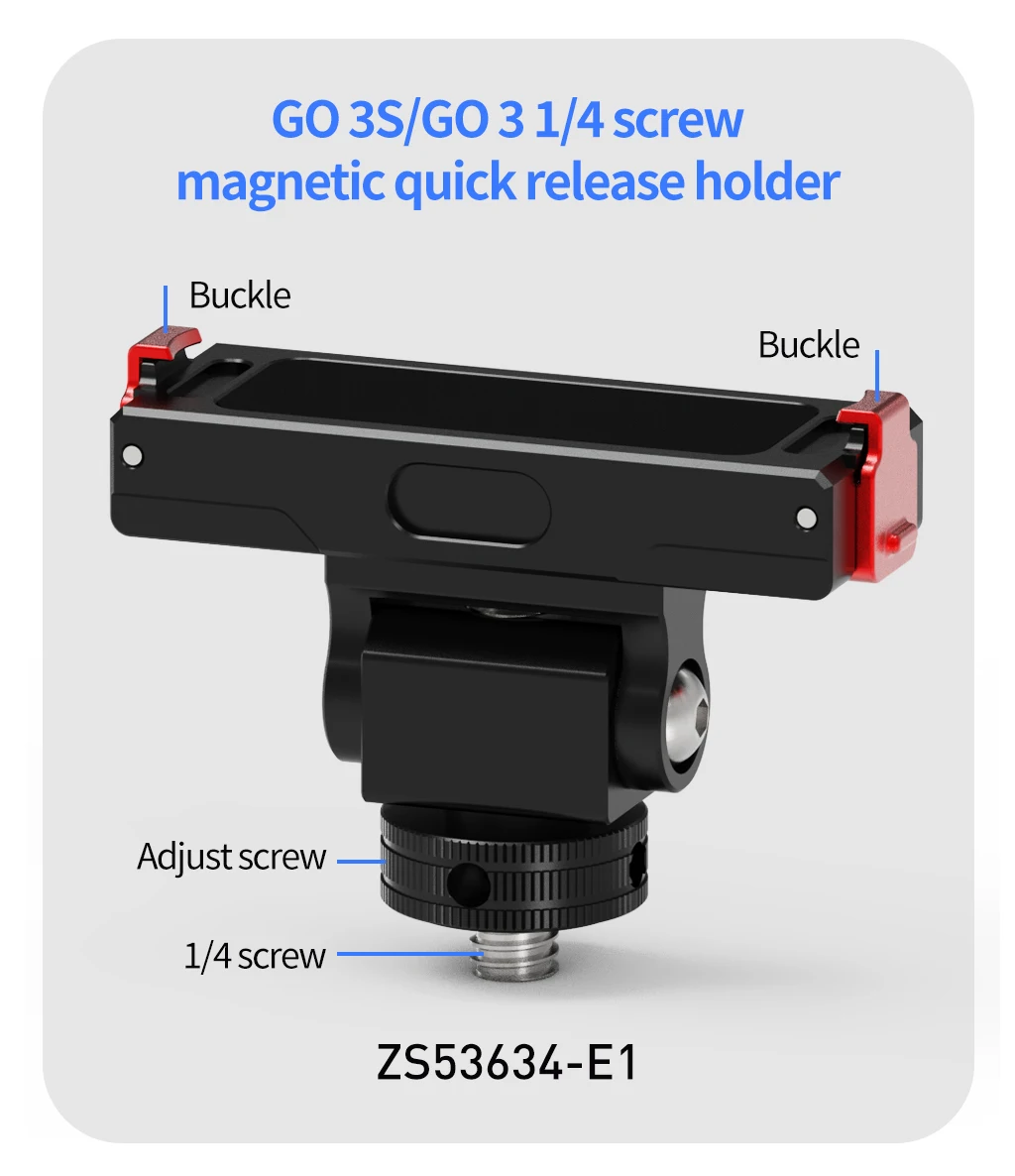 Magnetische Schnellverschluss-Basis, 1/4 Zoll Schraube, Kaltschuh-Halterung, Rucksack für Insta360 Go 3 Go 3S, schneller Clip für Daumen-Kamera-Ständer – Detail 34