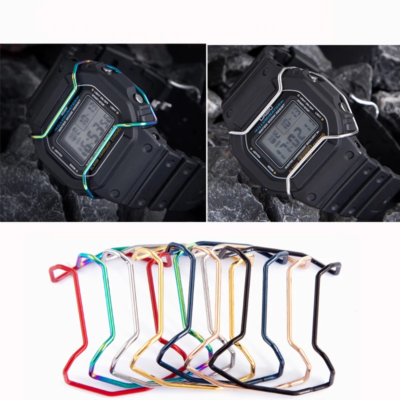 Paraurti Dell'Orologio Per Casio Dw5600 Dw5610 Gw-B5600 Gw-5000 Barra Di Protezione Per Forgiatura Solida Modificata Con Personalità Anticollisione