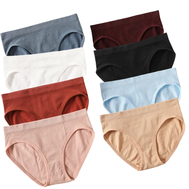 Seamless Panties Women Stretch Briefs Panties Low Rise Panties Comfy Pantys  Underwear Solid Color Comfort Underpants