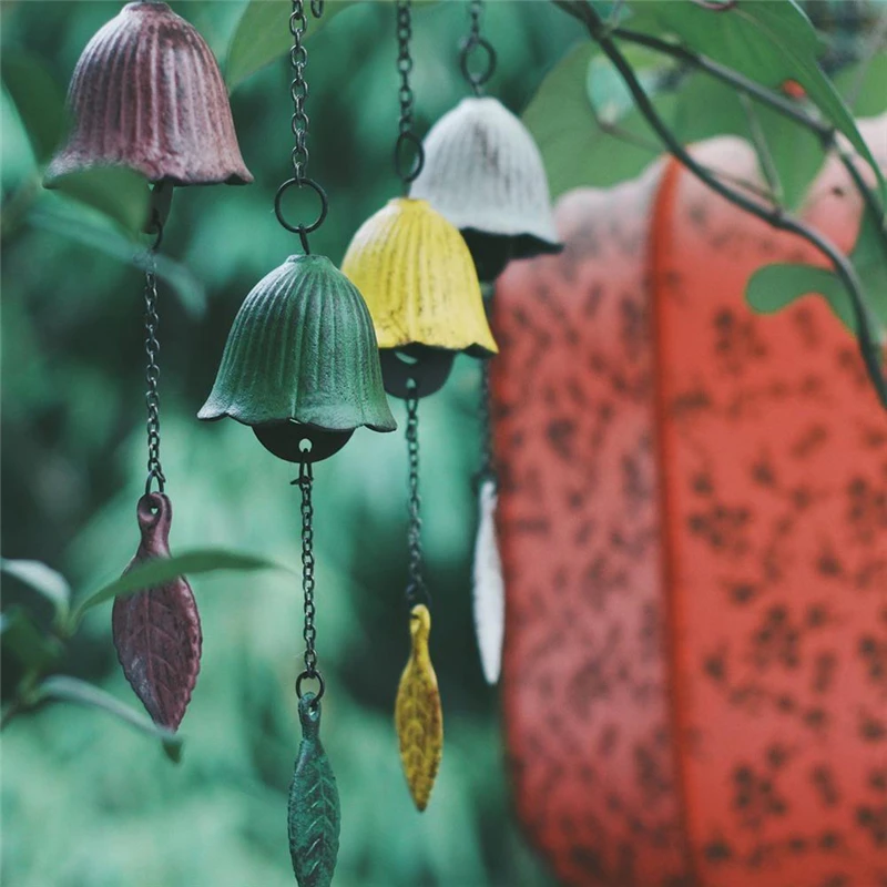 Lucky Temple Clear In Wind Chimes Single Leaf Hanging Bell Home Accessories Metal Wind Chime Iron Wind Decoration Ornament 2
