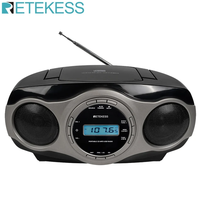 Portable CD Player with BT, MP3, USB, SD, AUX and FM Radio